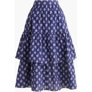 J. Crew Navy Floral A-Line Skirt